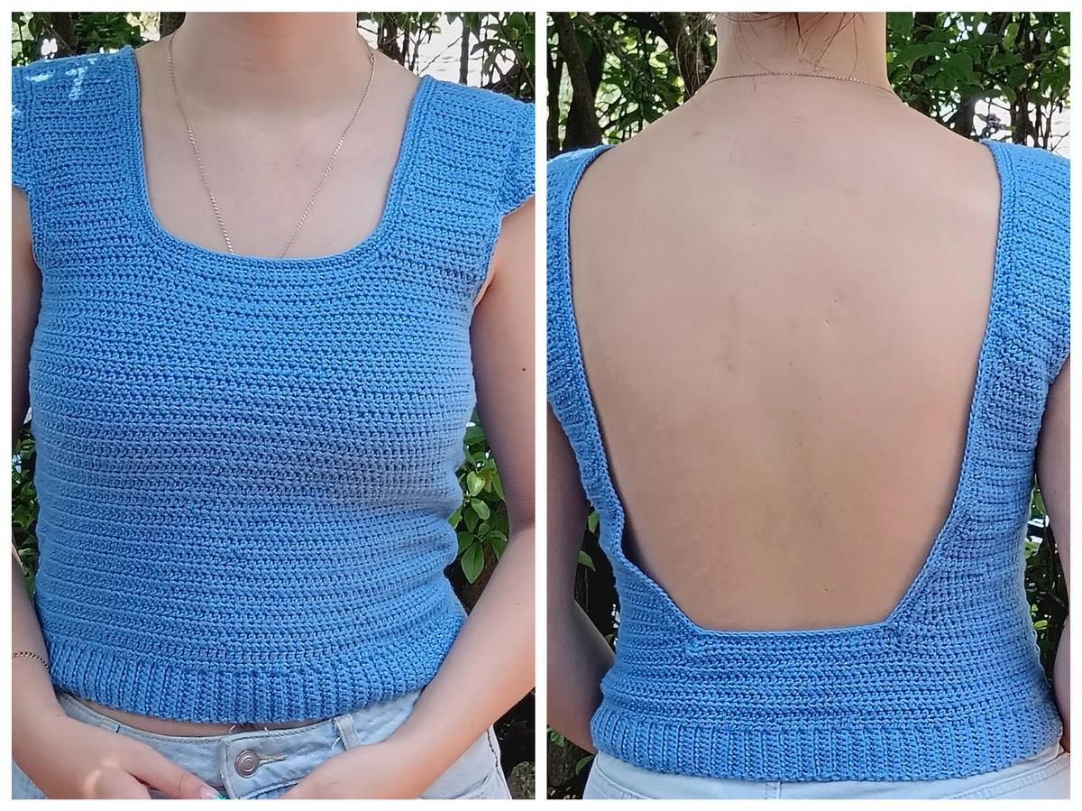 TANK TOP, CAPPED SLEEVE with OPEN BACK