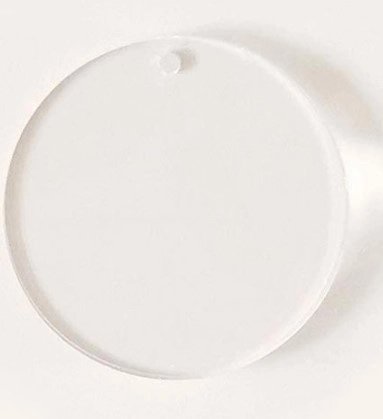 Blank Acrylic Circle Keyrings with hole or without 50mm (pks of 10)