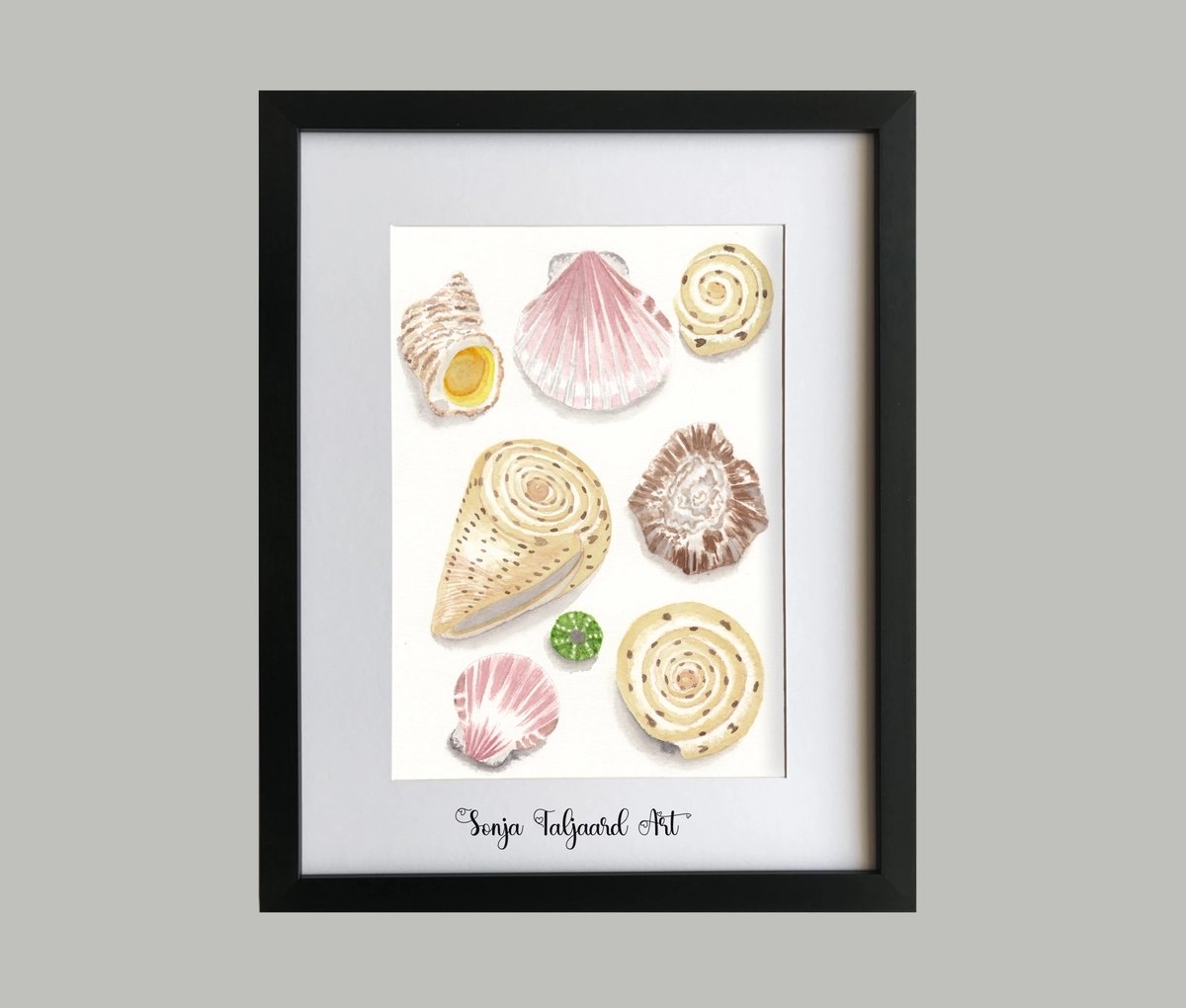 Sea shells watercolour art print 1