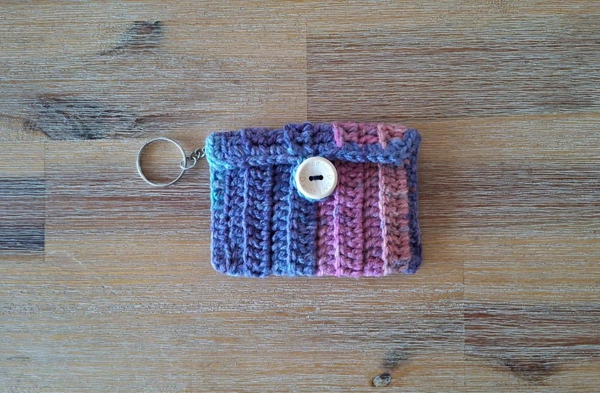 Wallet Keychain - Shades of pink, purple and blue