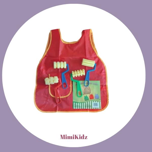 Red Painting Apron & Foam Rollers