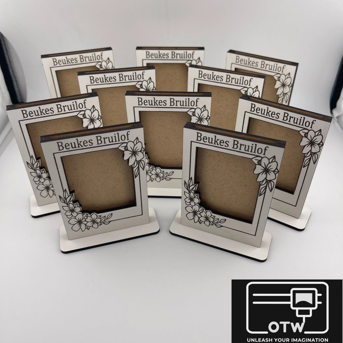 Personalised Instax Mini Flowers Photo Holder White