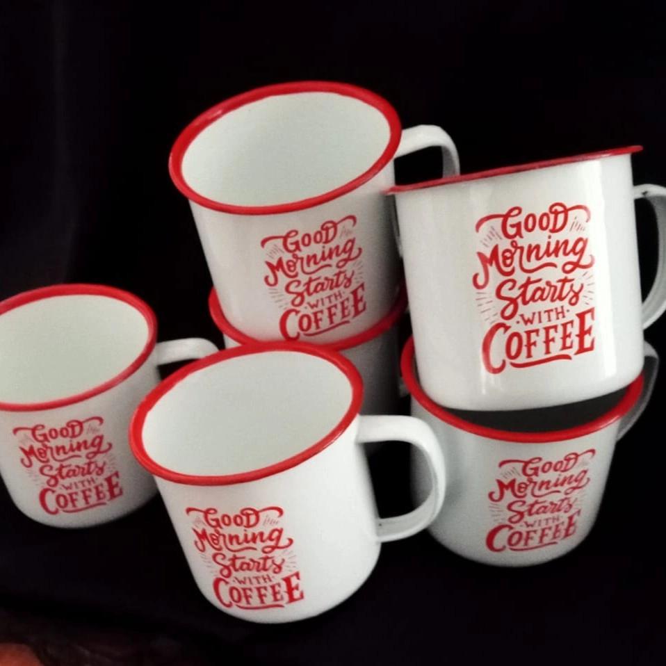 Tin Mugs x 6