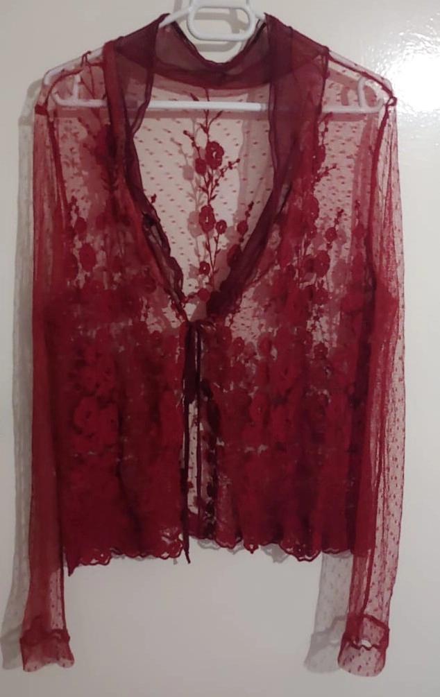 Ladies lace red jacket evening wear