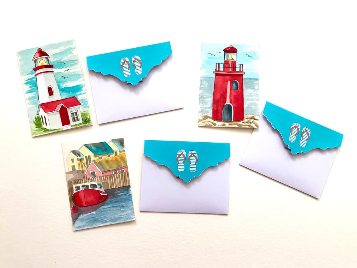 Nautical little greeting card bundle