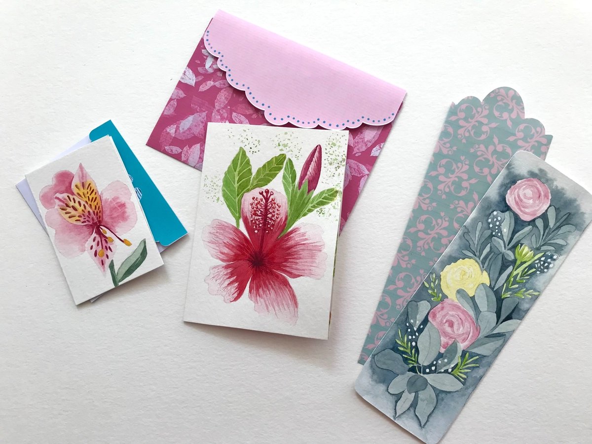 Flower greeting card gift bundle