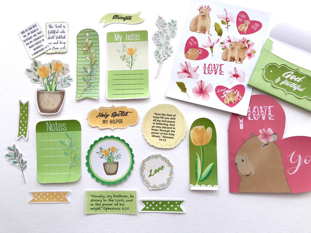 Scrapbook ephemera and sticker set