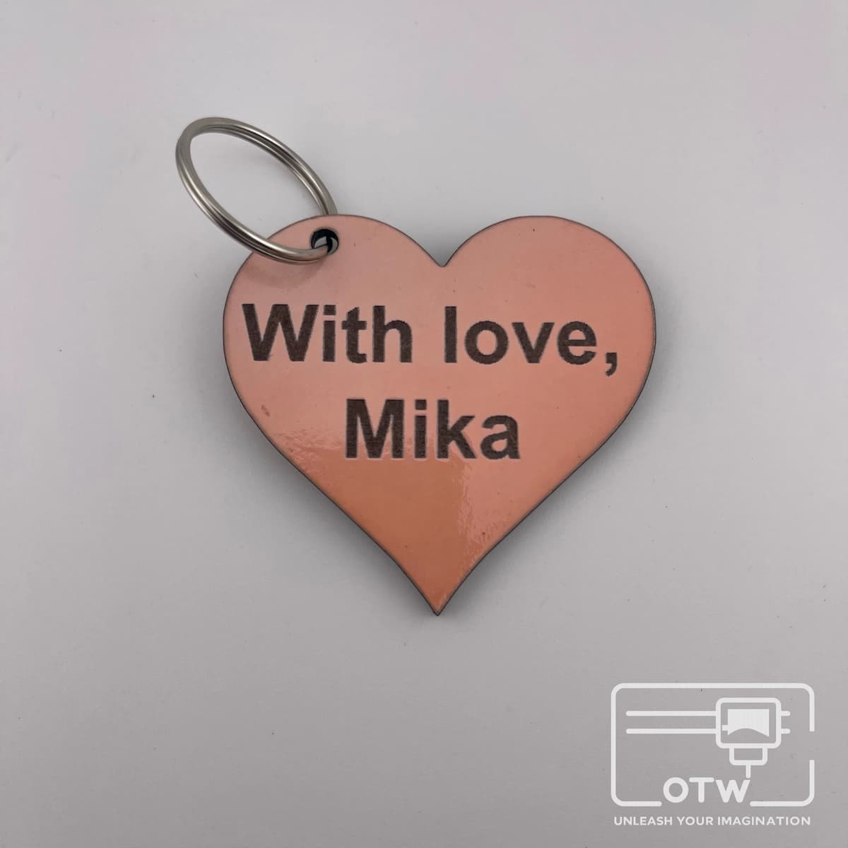 Custom 60mm Heart Keyrings